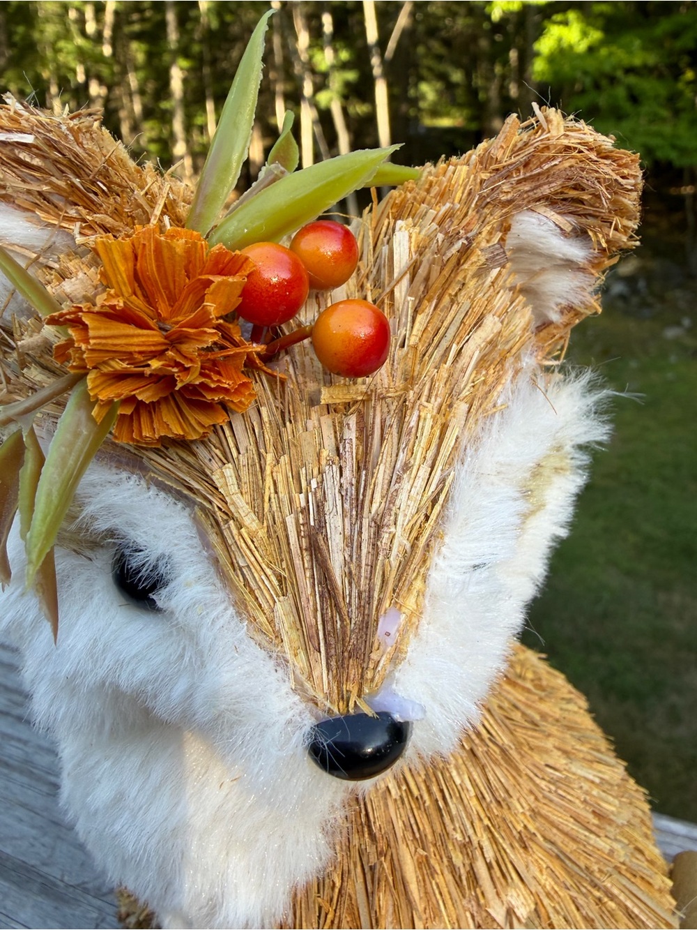 🦊 Autumn Sisal Fox & Wreath | For Centerpiece or Hang - Picture 13 of 15